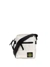 Stone Island Pouch Bag With Zip Compartments And Adjustable Strap In White