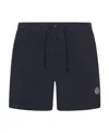 Stone Island Compass Patch Drawstring Swim Shorts In Blue