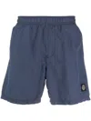Stone Island Logo-patch Mini Shorts In Blau