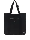 Stone Island Logo Patch Shopping Bag Tote Bag Black In Black