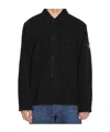 Stone Island Overshirt In Wool Blend In Black