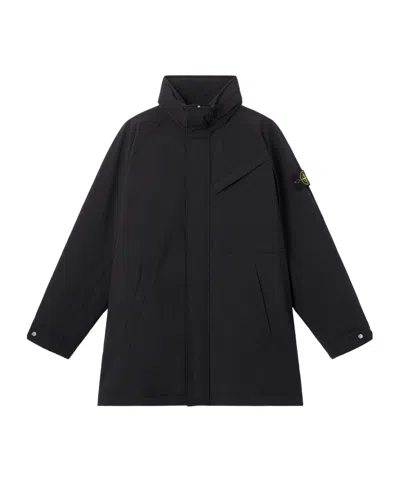 Stone Island Logo-patch Padded Coat In Black