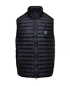 Stone Island Logo Patch Padded Gilet In Blue