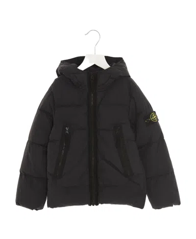 Stone Island Logo-patch Padded Jacket In Gray