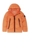 Stone Island Logo-patch Padded Jacket In Orange