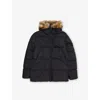 Stone Island Black Logo-patch Padded Shell Parka Jacket In Black