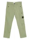 Stone Island Logo-patch Panelled Trousers In Green