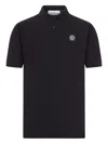 Stone Island Black Piquet Polo Shirt In Black