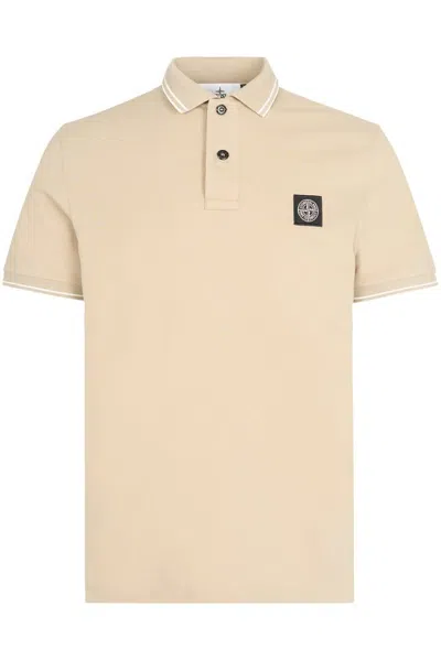 Stone Island 22002sc Organic Cotton Elastane Piqué In Desert