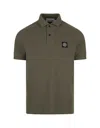 Stone Island Green Stretch Piqué Logo Patch Polo Shirt