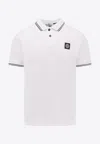 Stone Island Logo Patch Polo T-shirt In White
