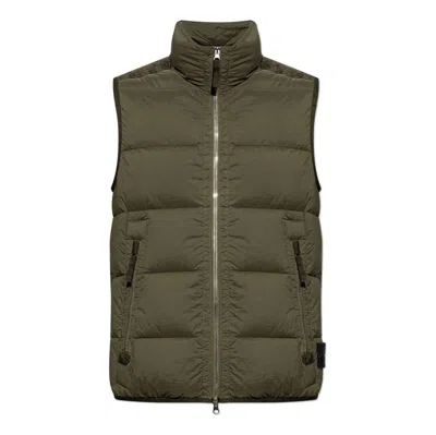 Stone Island Logo Patch Puffer Gilet 'olive Green'
