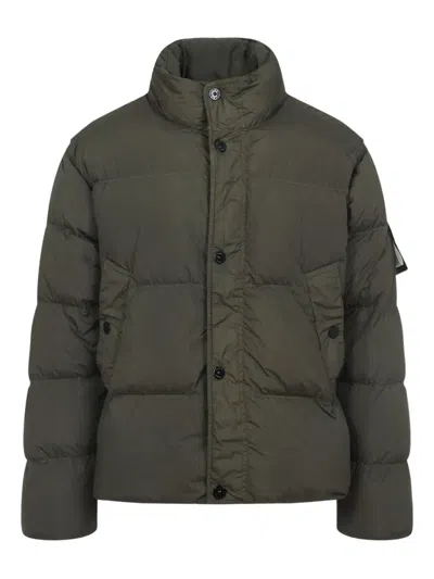 Stone Island Piumino Antivento Effetto Stropicciato In Nylon Riciclato In Multi