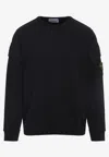 Stone Island Logo Patch Pullover Sweatshirt In Black
