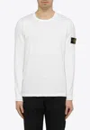 Stone Island 6100028 Brushed Cotton Fleece Sweatshirt In White