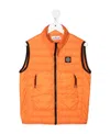 Stone Island Logo-patch Quilted Gilet In Orange