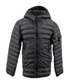 Stone Island Logo-patch Quilted Jacket In Gray