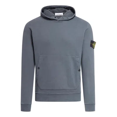 Stone Island Logo Patch Ribbed Hoodie 'grey'