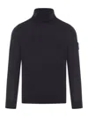 Stone Island Compass Logo Turtleneck Sweater In Nero