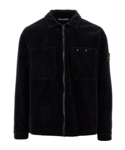 STONE ISLAND STONE ISLAND LOGO PATCH CORDUROY OVERSHIRT