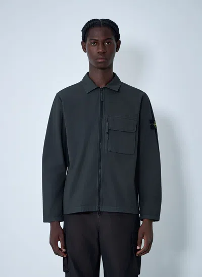 Stone Island Logo Patch Shirt In Gray