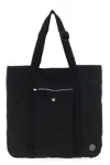 Stone Island Logo Patch Shopping Bag Tote Bag Black In Black