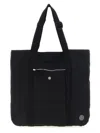 Stone Island Logo Patch Shopping Bag Tote Bag Black In Black