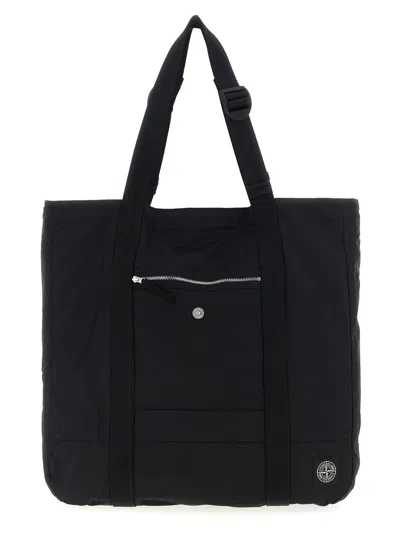 STONE ISLAND STONE ISLAND LOGO PATCH SHOPPING BAG