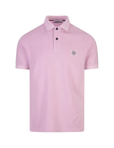 Stone Island Logo Patch Short In Pink