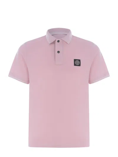 Stone Island Logo Patch Short In Pink