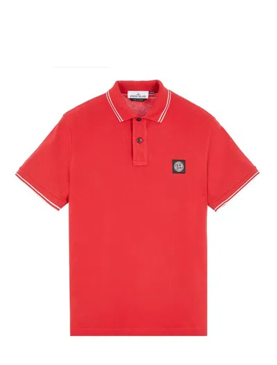 Stone Island Logo Patch Short In Red
