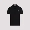 Stone Island Black Piquet Polo Shirt In Black