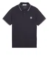 Stone Island Mens Black Brand-patch Regular-fit Stretch-cotton Polo Shirt Xl In Blue