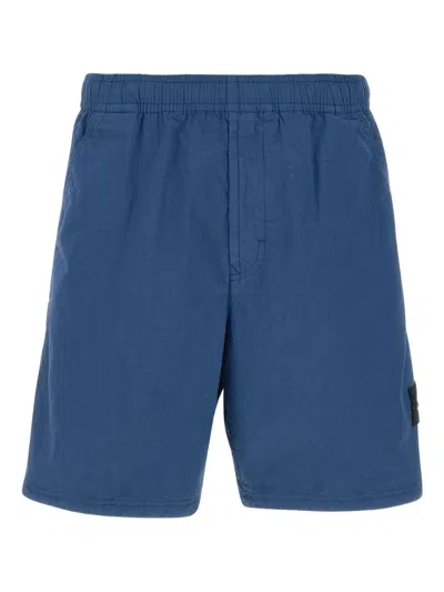 STONE ISLAND LOGO-PATCH SHORTS