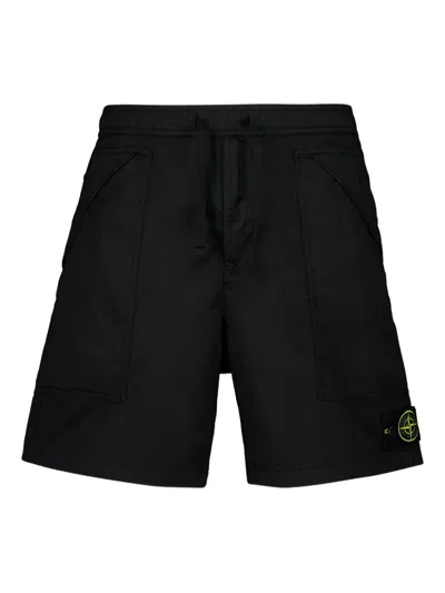 Stone Island Regular-fit Bermuda Shorts In Black