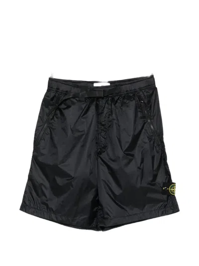 Stone Island Logo-patch Shorts In Blue
