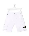 Stone Island Logo-patch Shorts In White