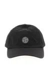 Stone Island Logo Patch Six-panel Cap In Black