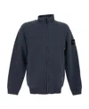 Stone Island Logo-patch Sleeve Bomber Jacket In Blue