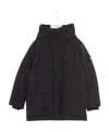 Stone Island Logo-patch Sleeve Hooded Coat In Gray