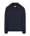 Stone Island Logo-patch Sleeve Hoodie In Blue