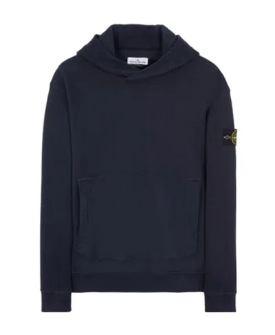Stone Island Logo-patch Sleeve Hoodie In Blue