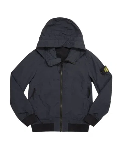 Stone Island Logo-patch Sleeve Jacket In Blue