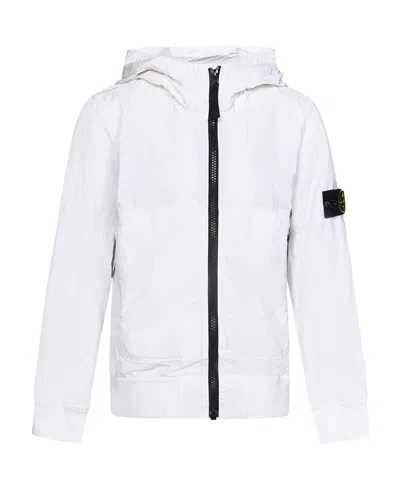 Stone Island Logo-patch Sleeve Jacket In White