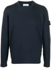 Stone Island Logo-patch Sleeve Jumper In Blau