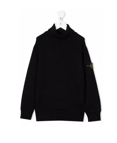 Stone Island Logo-patch Sleeve Jumper In Blue