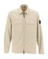 Stone Island Logo-patch Sleeve Shirt In Gray