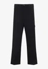 Stone Island Logo-patch Straight-leg Pants In Black