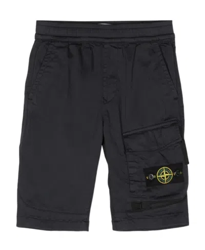 Stone Island Logo-patch Straight-leg Trousers In Blue