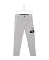 Stone Island Logo-patch Straight-leg Trousers In Gray